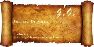 Gulis Orgona névjegykártya